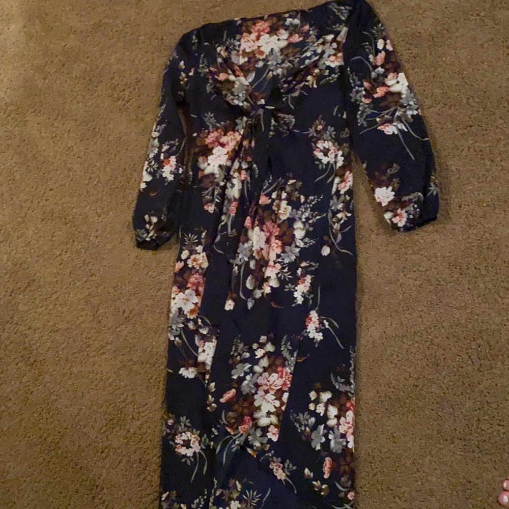 Floral long sleeve wrap dress! Worn once!